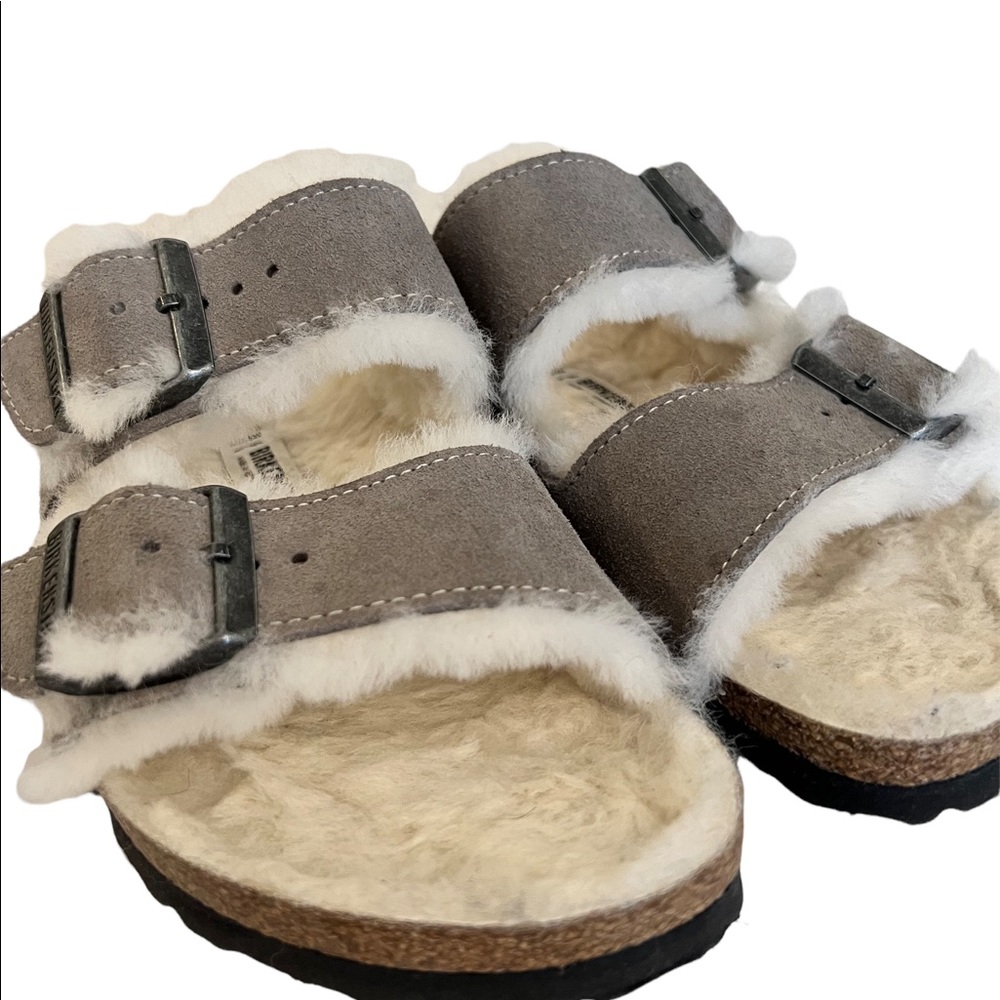 Birkenstock Shearling Arizona Slide Sandal